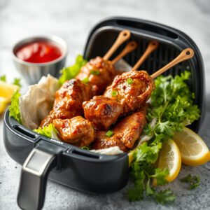 Espetinho de Carne na Air Fryer Tropical